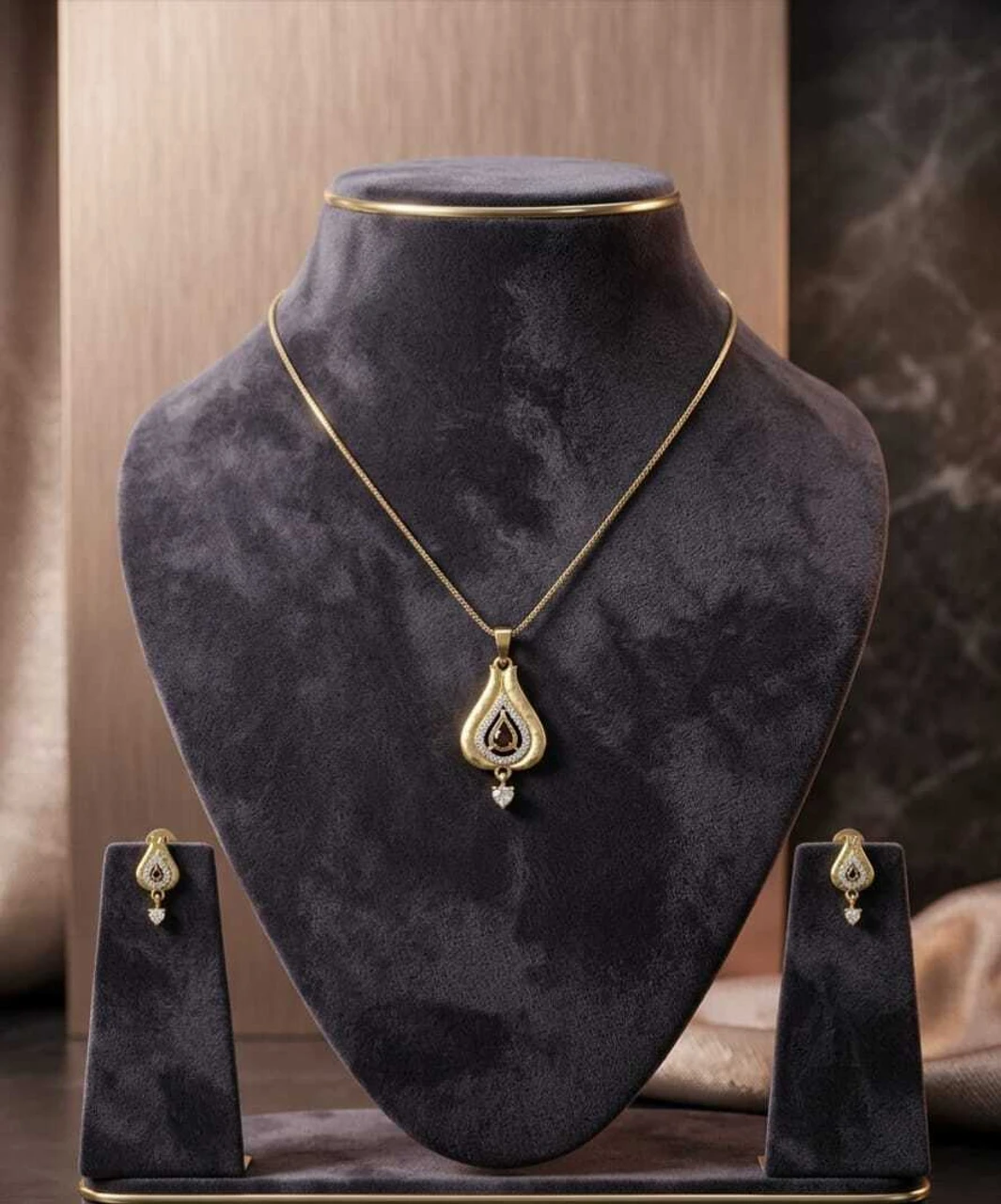 Vrinda Copper Gold-plated Gold Jewel Set (Pack of 1)