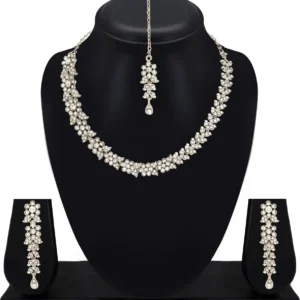 Atasi International Alloy Rhodium Silver Jewel Set (Pack of 1)