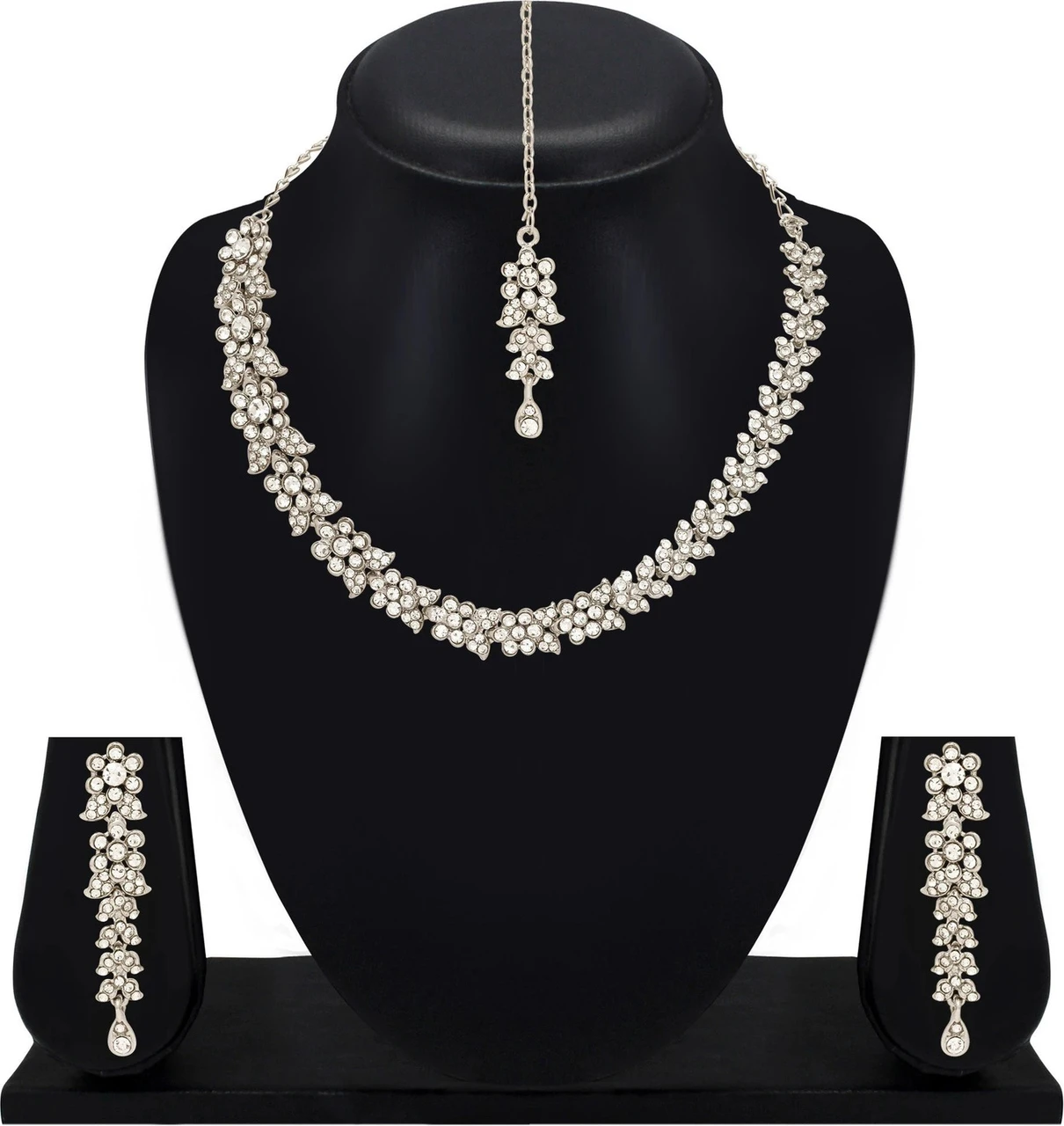 Atasi International Alloy Rhodium Silver Jewel Set (Pack of 1)